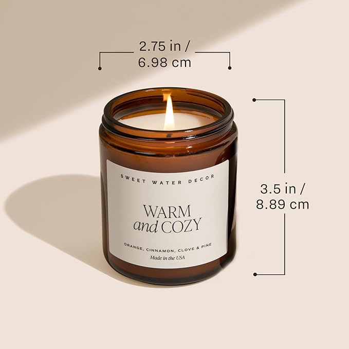 Sweet Water Decor Gingerbread and Spice Soy Candle - Cinnamon, Vanilla, and Gingerbread Scented Candle for Home - Christmas Candle 9oz Clear Jar, 40 Hour Burn Time, Made in The USA