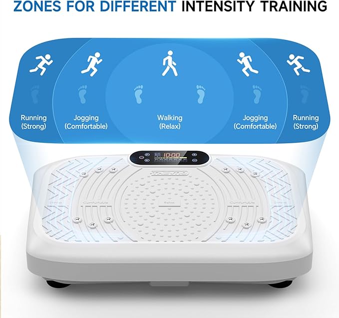 Vibration Plate Exercise Machine Weight Loss, Full Body Workout Vibration Plate Lymphatic Drainage, 199 Adjustable Speeds Power Shaping Vibrating Plate 450 Lbs Capacity Fitness Platform