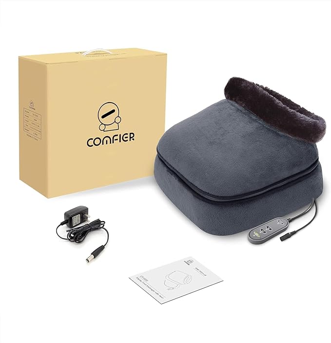 COMFIER Shiatsu Foot Massager with Heat- Kneading Back Massager with Heating Pad, Heated Foot Warmer, Electric Feet Massager Machine for Plantar Fasciitis,Neuropathy, Stress Relief