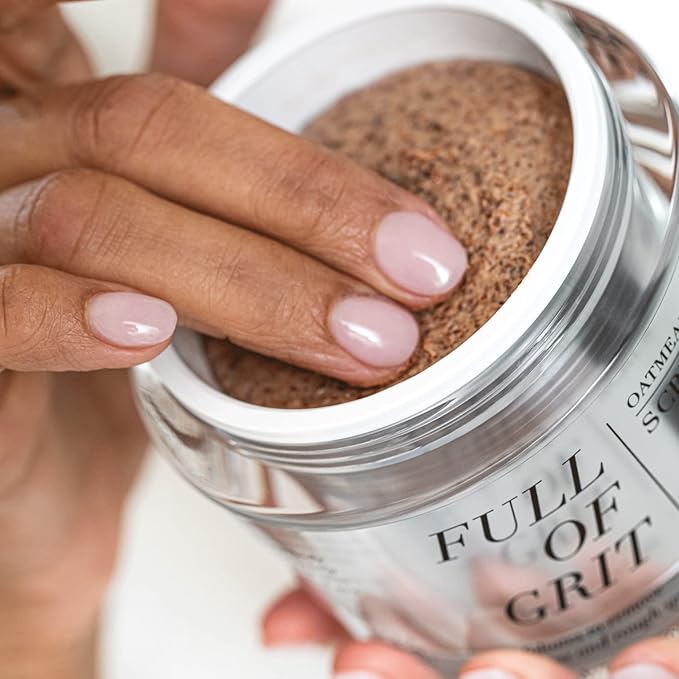 GoodJanes Full of Grit Oatmeal Body Scrub with Oat, Jojoba, Apple & Alpine Rose Stem Cells – Gently Exfoliating & Moisturizing Vegan Body Scrub for Smooth, Radiant Skin