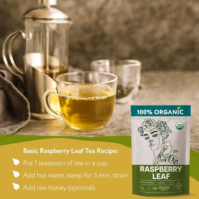 Organic Red Raspberry Leaf Tea โ Loose Leaf Herbal Tea โ 2 oz (Rubus idaeus)