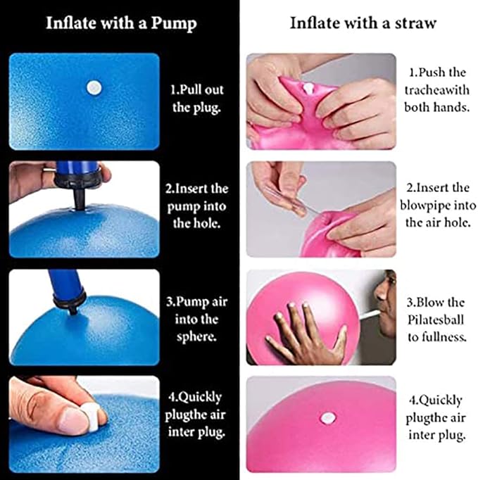 6 Inch Exercise Pilates Mini Yoga Balls Barre for Home Stability Squishy Training Physical Therapy Improves Balance with Pump