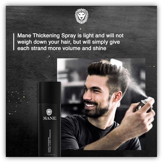 Hair Thickening Fiber Spray by Mane (100ml, Light Brown)