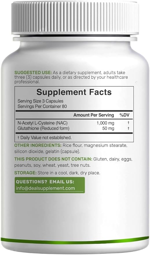 2 Pack NAC Supplement (N-Acetyl Cysteine) 1,000mg Serving with Reduced Glutathione, 480 Capsules