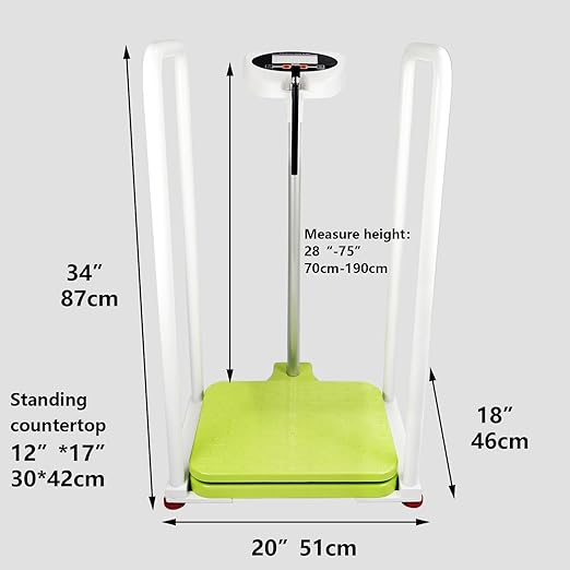 Assist The Elderly in Measuring Weight gain While Standing, with an Electronic Scale with armrests, Suitable for use in clinics, Hospitals, Schools, Nursing Homes (Tender Sprout Green)