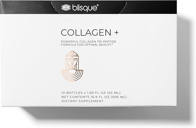 Blisque - Liquid Collagen Tri-Peptide Complex | with Biotin and Hyaluronic Acid | for Hair, Skin, and Nails | 30 Bottles | 30-Day Supply
