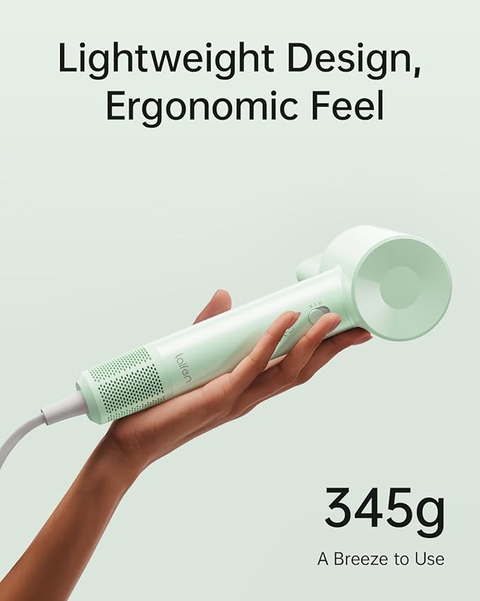 Laifen SE Lite Hair Dryer, Negative Ionic Blow Dryer with 100,000 RPM Brushless Motor for Fast Drying, High-Speed Low Noise Thermo-Control Hairdryer with Lightweight Design for Home/Portable Travel