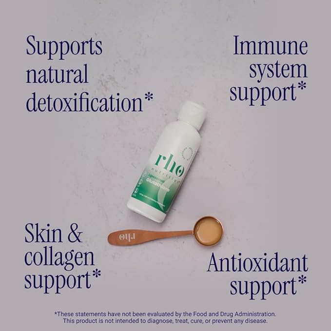 Rho Nutrition Liposomal Glutathione - Ultra High Absorption Liquid Glutathione Supplement - Supports Natural Detoxification, Immune System, Skin Health, Mental Clarity & Overall Well-Being