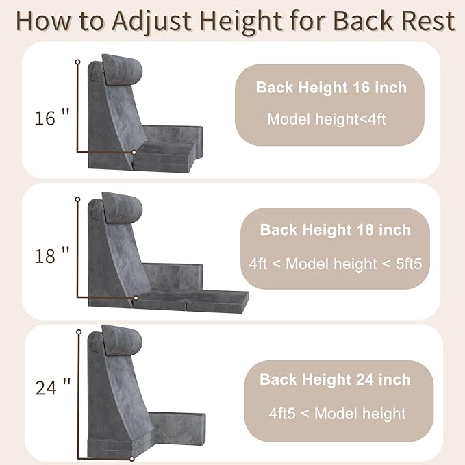 Reading Pillow,Backreast-Pillow with seat-Cushion,for Bed/Floor Sitting Up Adult,Back Height Adjustable with Memory Foam,Large Backrest with Arms,Great for Reading/Games/Watching TV, 24"