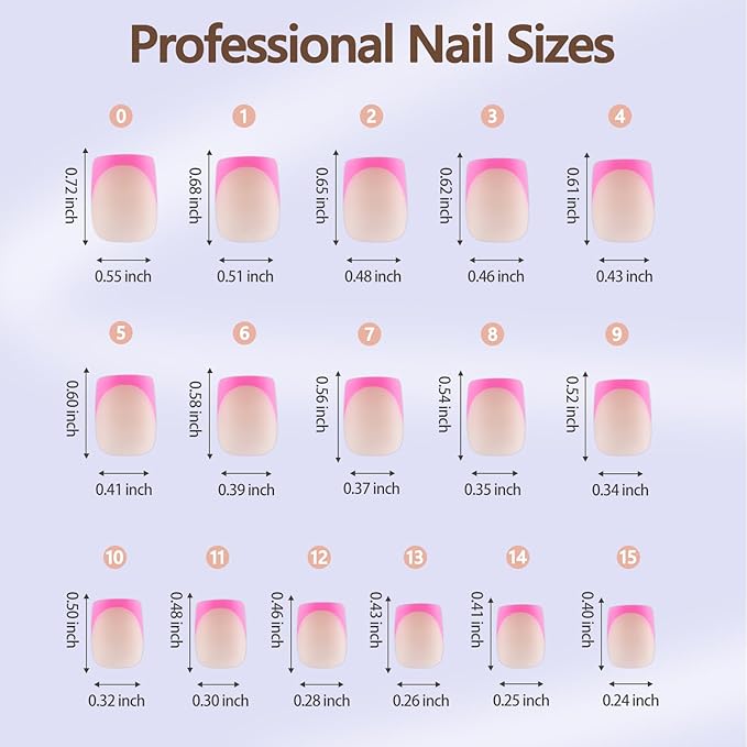 Misssix XBASICTIPS French Tip Press On Nails, 300Pcs French Gel Nail Tips Short Square, Soft Gel Pre-shaped No Need to File 3 in 1 Tips, Fake Nails for Nail Art DIY Extension Designs 15 Sizes