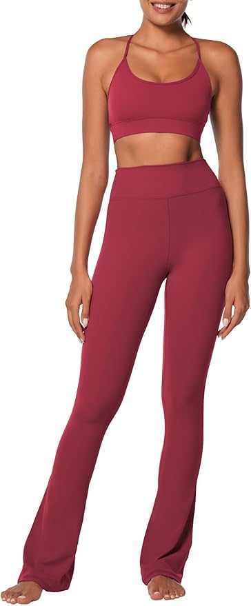 Sunzel High Waist Mini Flared Leggings for Women, Tummy Control Casual Flare Yoga Pants for Yoga Workout Gym