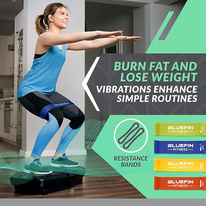 Bluefin Fitness Dual Motor 3D Vibration Platform | Oscillation, Vibration + 3D Motion | Huge Anti-Slip Surface | Bluetooth Speakers | Ultimate Fat Loss | Unique Design | Get Fit at Home