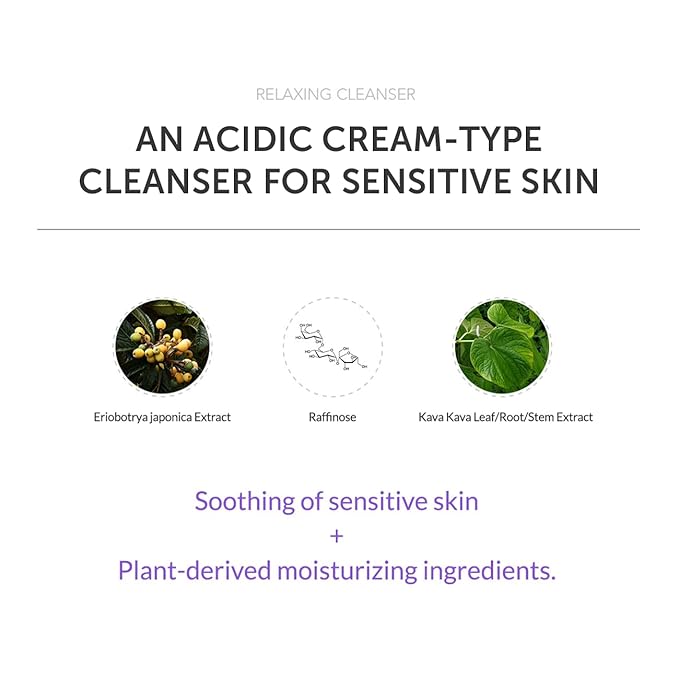 Foaming Facial Relaxing Cleanser for Sensitive Skin - 150ml – Dermatological Gentle Creamy Face Wash Cleansing Foam | pH 5.5-6 Balanced Formula | Moisturizing & Soothing Korean Skin Care