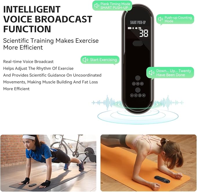 Smart Push Up Board Plank Mat with Counter and Handles, Revolutionize Your Home Workout, Portable, Foldable & Professional - Ideal for Floor Exercises and Strength Training for Both Men and Women