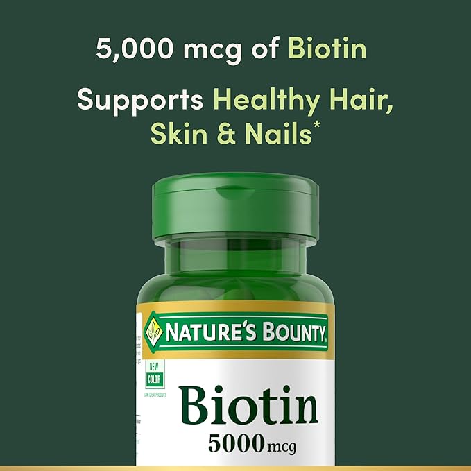 Nature's Bounty Biotin, Supports Metabolism for Cellular Energy and Healthy Hair, Skin, and Nails, 5000 mcg, 72 Softgels