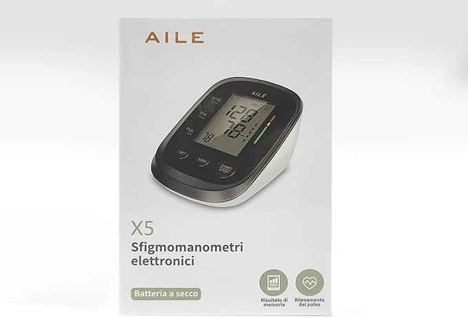 AILE Blood Pressure Monitor, Blood Pressure Machine Upper Arm Large Cuff(8.7"-16.5" Adjustable),Automatic high Blood Pressure Cuff for Home use (Black)