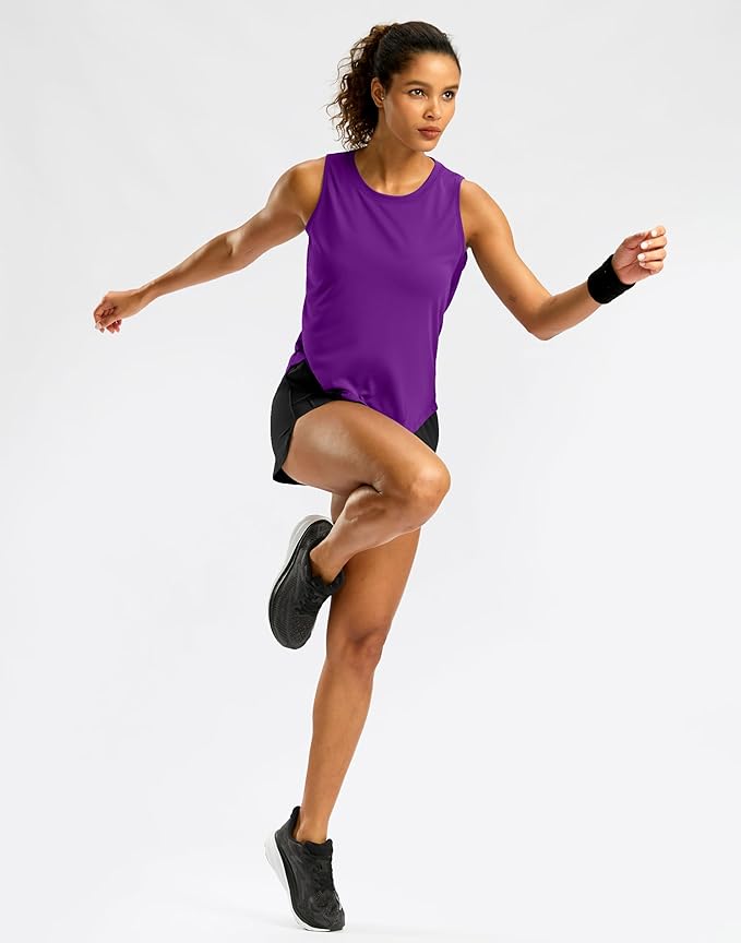 G Gradual Workout Tank Top for Women Sleeveless Athletic Yoga Tops High Neck Quick Dry Running Tennis Sports Shirts for Women