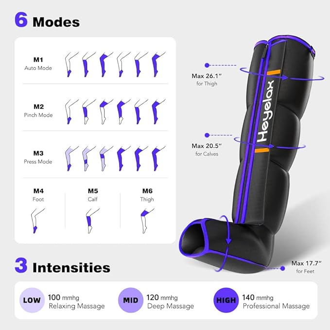 Leg Massager for Circulation and Pain Relief, Recovery Boots for Fast Therapy, Thigh Knee Calf & Foot Massager,Leg Compression Massager as Ideal Gifts for Women Men(Large)