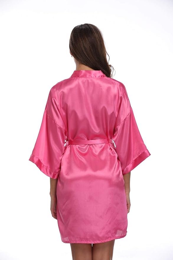 Women's Pure Short Silky Robes Bridesmaid Bride Party Satin Robes Sleepwear