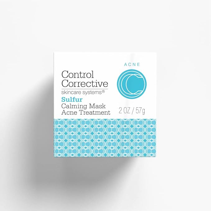 CONTROL CORRECTIVE Sulfur Calming Mask – 10% Sulfur Clay Treatment for Blemish-Prone Skin, Soothing Aloe & Clay Formula, 2 oz