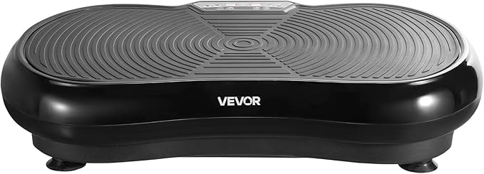 VEVOR Vibration Plate Exercise Machine, Whole Body Shaker for Lymphatic Drainage and Weight Loss, Home Workout Gym Fitness Equipment with 2 Resistance Bands, Vibrating Platform for Women Men