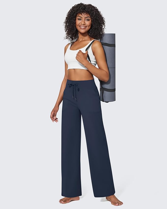 G4Free EverGoing Wide Leg Pants for Women Yoga Pants High Waist Sweatpants with Pockets Stretch Lounge Pants Comfy