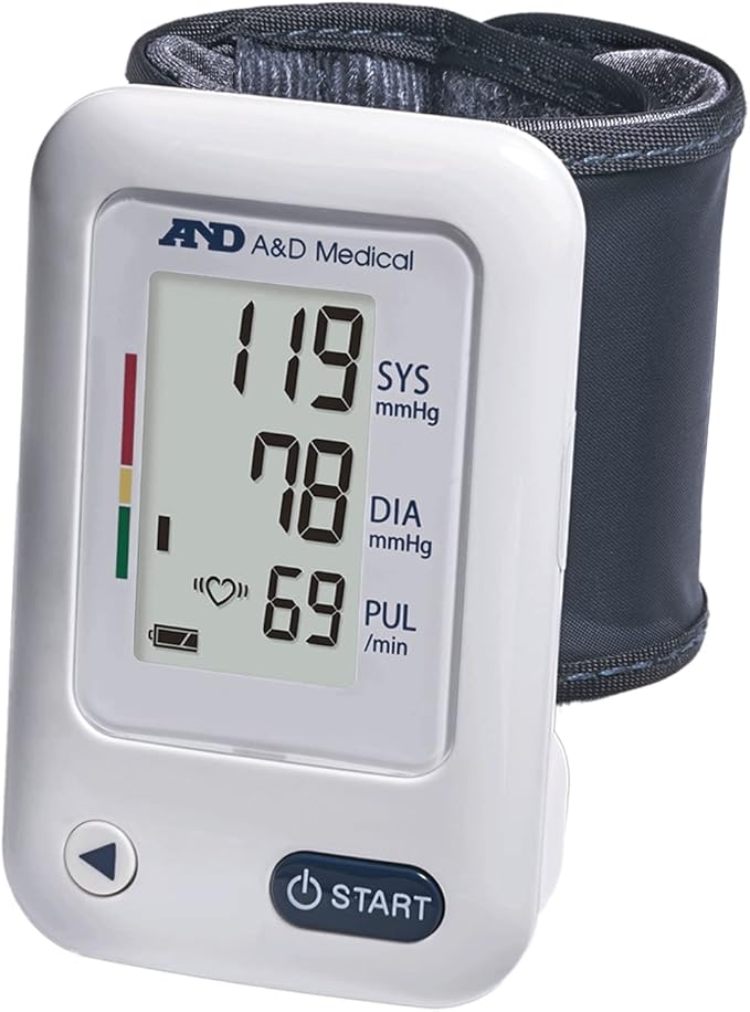 A&D Medical Wrist Blood Pressure Monitor for Home Use - UB-525, BP Adjustable Cuff (5.3-8.5"/13.5-21.5 cm) One Button Operation, 60 Reading Memory, 2 AAA Batteries