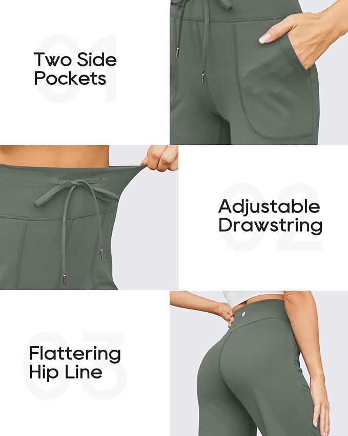 G4Free EverGoing Wide Leg Pants for Women Yoga Pants High Waist Sweatpants with Pockets Stretch Lounge Pants Comfy