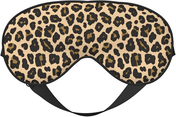 Sleep Eye Mask Brown Leopard Sleep Mask for Women Men Comfortable Eye Mask with Adjustable Strap Soft Eye Cover Blindfold for Travel Yoga Nap Shift Work