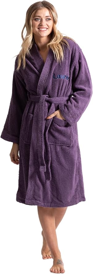 Turkuoise Soft & Absorbent Towel Robe, 100% Cotton Turkish Terry Cloth Kimono Bathrobes for Women