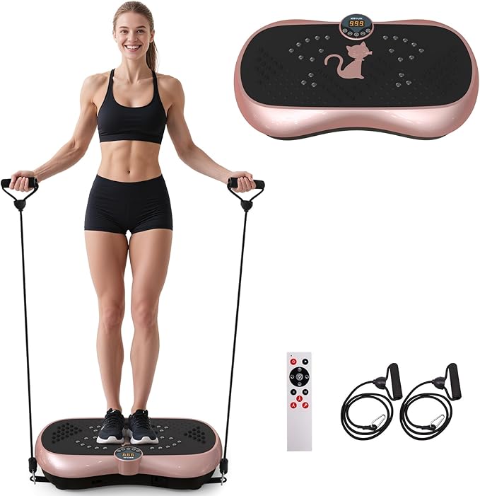 KRYLIX Vibration Plate Machine Exercise Platform for Whole Body Vibration Workout Weight Loss Lymphatic Drainage Fitness Platform Exercise Machine Vibrating Platform for Women Men