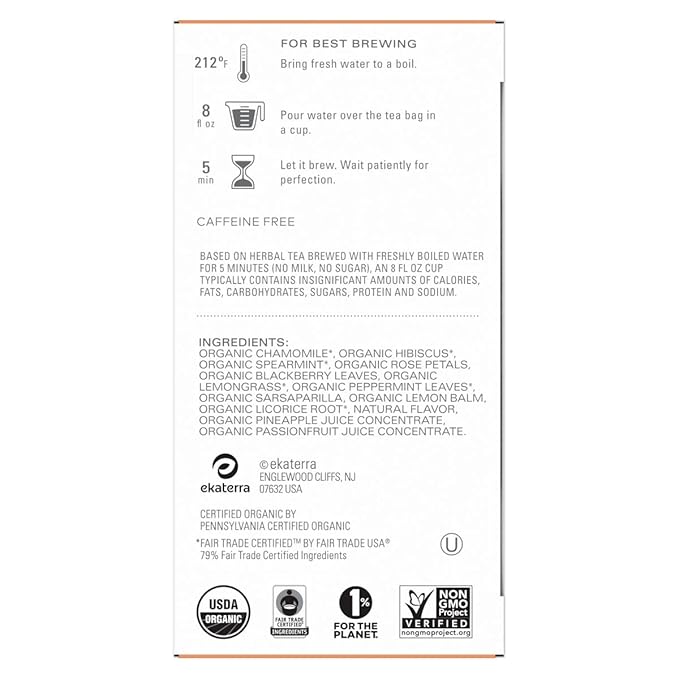 TAZO Calm Chamomile Herbal Tea Bags, Caffeine Free, 96 Total Tea Bags (16ct - Pack of 6)