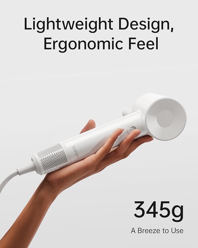 Laifen SE Lite Hair Dryer, Negative Ionic Blow Dryer with 100,000 RPM Brushless Motor for Fast Drying, High-Speed Low Noise Thermo-Control Hairdryer with Lightweight Design for Home/Portable Travel