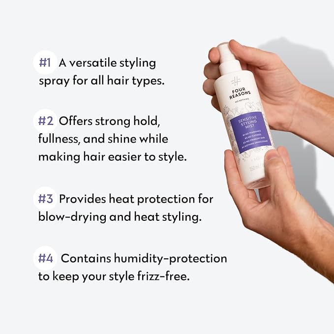No nothing Very Sensitive Styling Mist - Fragrance Free Blow-Dry Styling Spray With Frizz Control, Non-Aerosol, Unscented, Anti-Humidity 100% Vegan - 8.5 fl oz