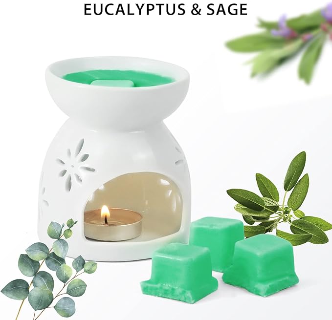 SCENTORINI Wax Melts, Wax Cubes, Eucalyptus & Sage Wax Melts, Soy Scented Wax Melts for Wax Warmers Christmas Decor, Wax for Home Scented, 2 x 2.5 oz