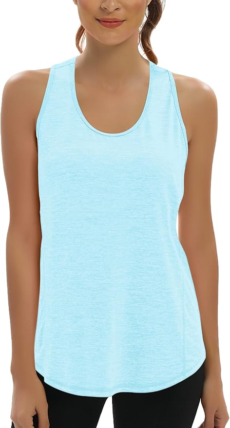 Aeuui Womens Workout Tops Open Back Racerback Tank Tops Sleeveless Yoga Athletic Running Shirts Gym Clothes for Women
