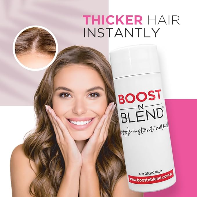 Boost N Blend Scalp Concealer - Hair Volumizer Powder for Thinning Hair and Visible Scalp (25g/0.88oz) - The Only Cotton Fibers for Women