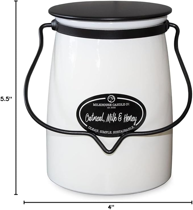 Milkhouse Candle Company - Oatmeal, Milk & Honey - Creamery Collection - 22oz Single Cotton Wick Soy Candles with Beeswax - Long Burn Time, Made in The USA - Non Toxic, Premium Scented Candles