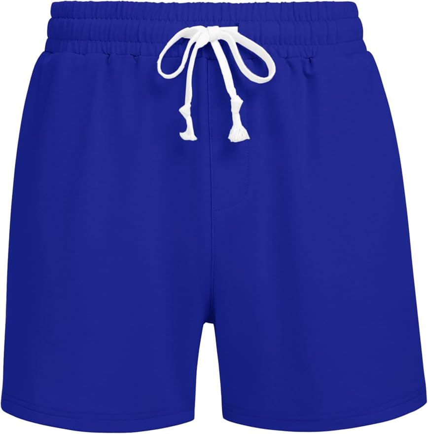 Deyeek 5.5 Inch Mens Pajama Shorts Sleep Cotton Lounge PJ Lightweight Elastic Waist Drawstring Nightwear Bottom with Pockets