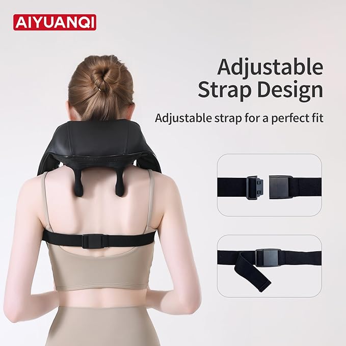 Cordless Neck Shoulder Massager with Heat, Upgarded 4D Deep Tissue Kneading, Shiatsu Back Massager Pillow for Neck, Shoulder and Back