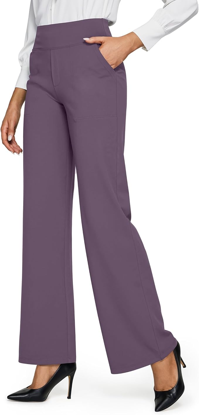 G4Free Yoga Pants Women Wide Leg Pants with Pockets High Waist Stretch Dress Casual Sweatpants Petite/Regular/Tall