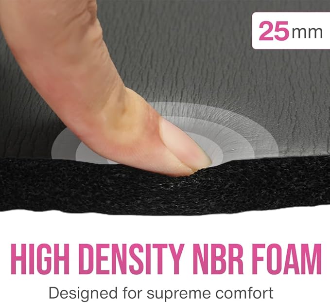 Knee Pad Cushion - Extra Thick 1 inch (25mm) for Pain Free Yoga - Includes Breathable Mesh Bag for Easy Travel and Storage (Does Not Include Yoga Mat)