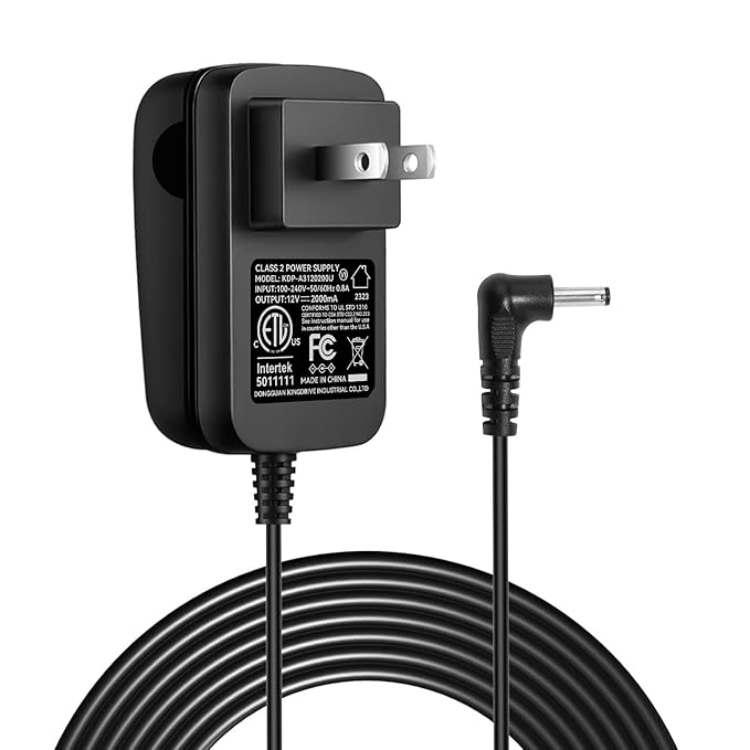 Makartt Original Power Charger Adapter for Malory Nail Drill, 12V 2A AC Battery Supply Cord for 30000RPM Rechargeable Electric File Manicure Tech Art Salon Home DIY Use