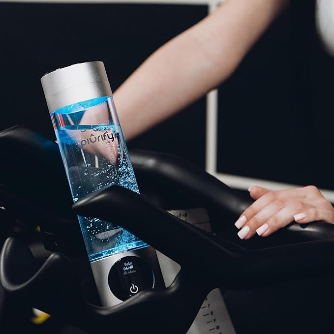Hydrogen Water Bottle Generator - Up to 4100+ PPB Concentration - SPE/PEM Technology - Certified H2 Generator - Portable Athletic Performance & Hydration System - 6-Hour Hydrogen Retention