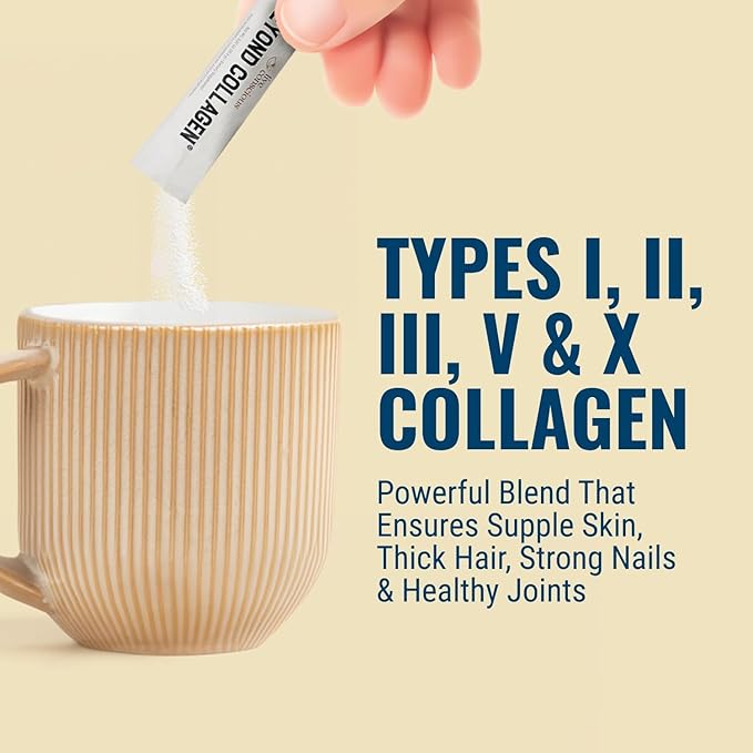 Live Conscious Beyond Collagen Peptides Powder Unflavored Packets-Hydrolyzed Collagen Powder-Hair Skin Nail & Joint Support- Multi Type Collagen Supplements for Women & Men 30 Pack (2pk)