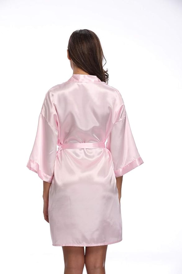 Women's Pure Short Silky Robes Bridesmaid Bride Party Satin Robes Sleepwear