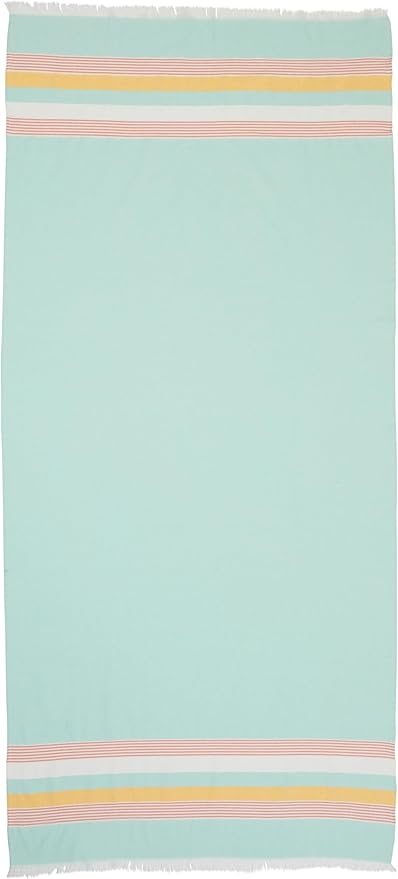 The Good Earth 2 Pack Oversized Turkish Beach Towel Set, 35" x 78", Mint, Sand Resistant, 100% Cotton