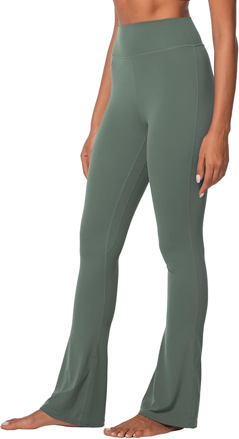 Sunzel High Waist Mini Flared Leggings for Women, Tummy Control Casual Flare Yoga Pants for Yoga Workout Gym