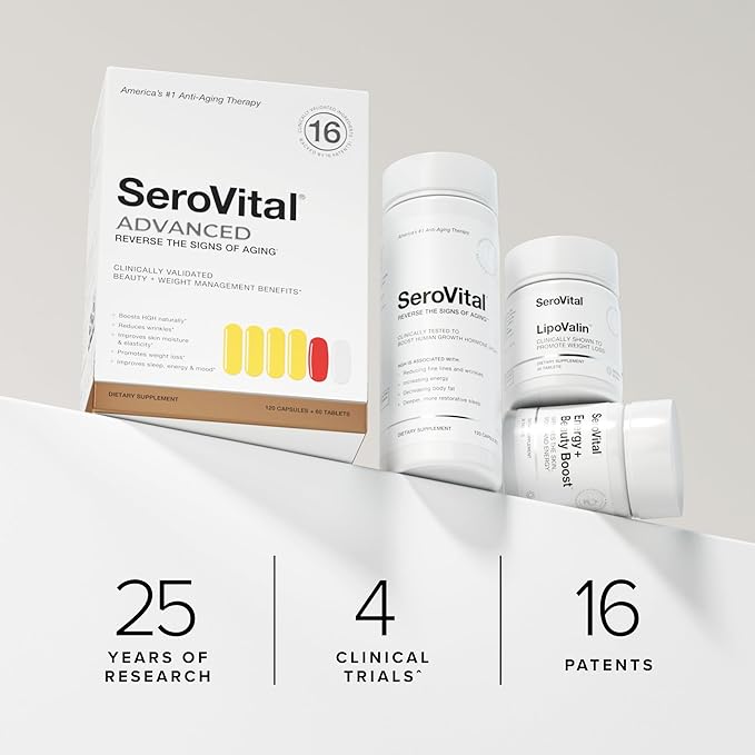 Serovital Advanced for Women - Anti-Aging Supplement for Women - Skin Benefits, Energy, and Sleep - 30 Day Supply