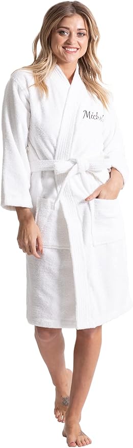 Turkuoise Soft & Absorbent Towel Robe, 100% Cotton Turkish Terry Cloth Kimono Bathrobes for Women